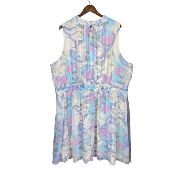 ModCloth Windy City Pastel Purple Blue Floral Swirl Sleeveless Summer Dress - Picture 10 of 13